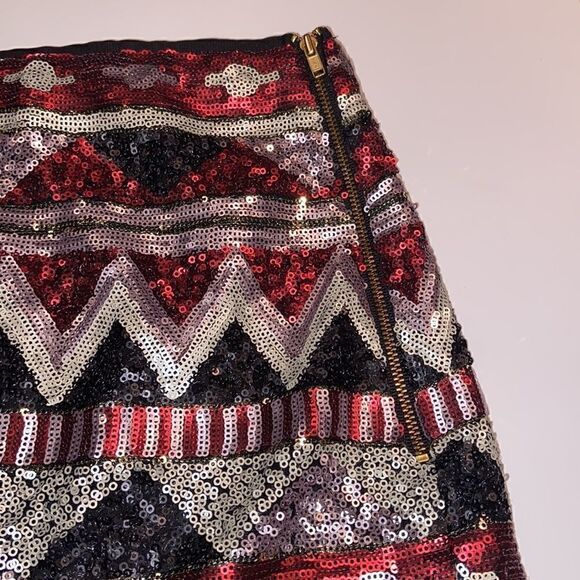 Pink Martini Women, Sequined Multicolor Geometric Skirt Size M - Picture 4 of 10